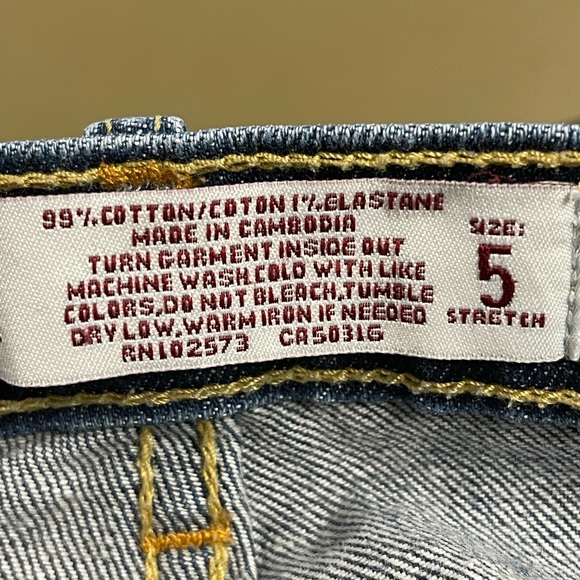 Hollister Cuffed Cut Off Distressed Denim Jean Shorts Size 5 - Picture 8 of 9